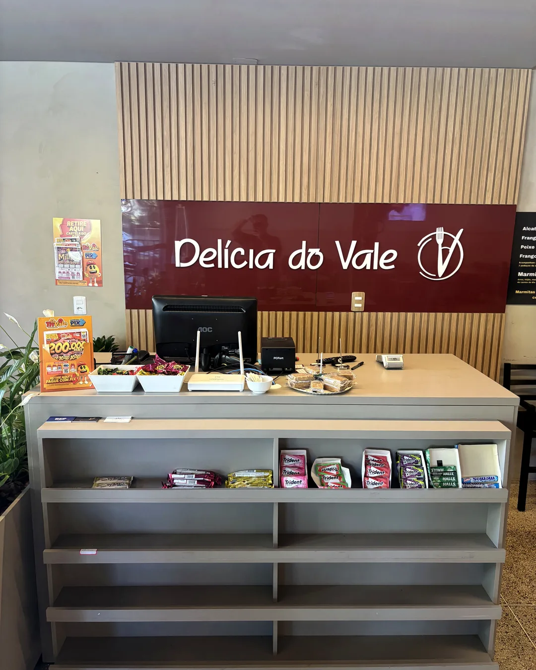 Recepção do Restaurante Delícia do Vale, no Água Verde